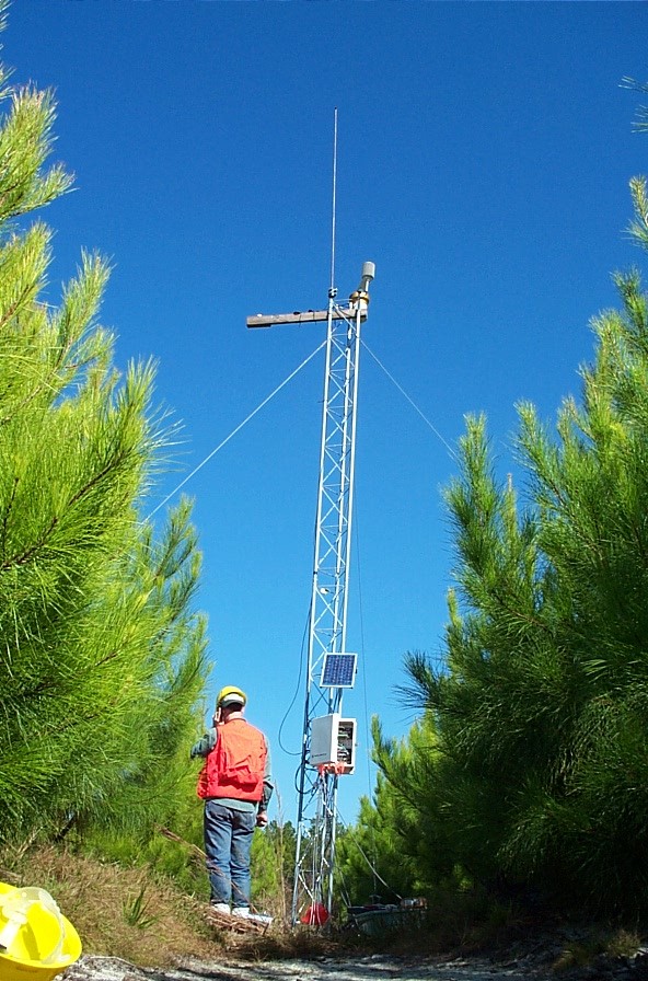 Meteorological tower at PPINES site. Photo courtesty of Tim Martin.